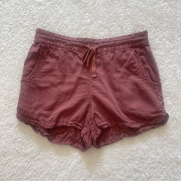 Rust Red Drawstring Pull On Shorts - Picture 1 of 2
